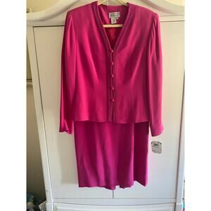 VINTAGE Adrianna Papell Pink Suit NWT 12